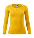 koszulka damska fit-t ls, nadruk bezpośredni – żółty (04)